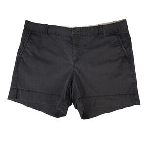 Dockers Chino Shorts Womens 36x5.5 Black Flat Front Mid Rise